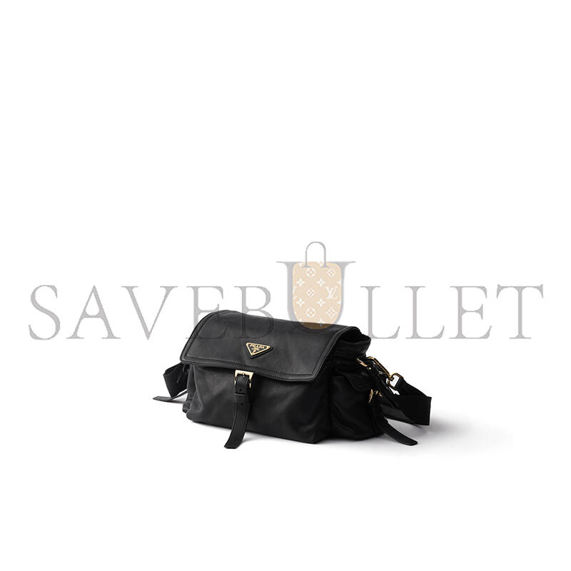 PRADA EXPLORE MEDIUM NAPPA LEATHER SHOULDER BAG WITH FLAP 1BD394 (30*14*10cm)